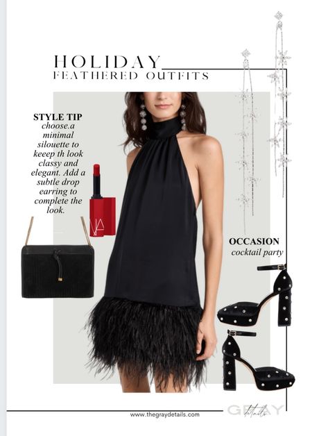 This minimal feather style dress is gorgeous for holiday parties! I just ordered! Pair it with a platform heel and a red lip from the Sephora event 

#LTKbeauty #LTKHoliday #LTKstyletip
