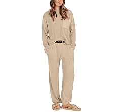 ANRABESS Women's Two Piece Outfits Long Sleeve Knit Top Fall Sweater Set Oversized Pants Tracksui... | Amazon (US)