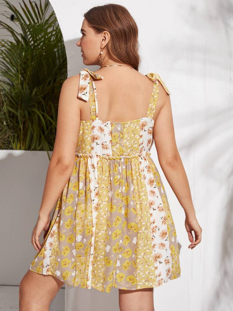 NEWPlus Floral Print Frill Trim Cami Dress | SHEIN