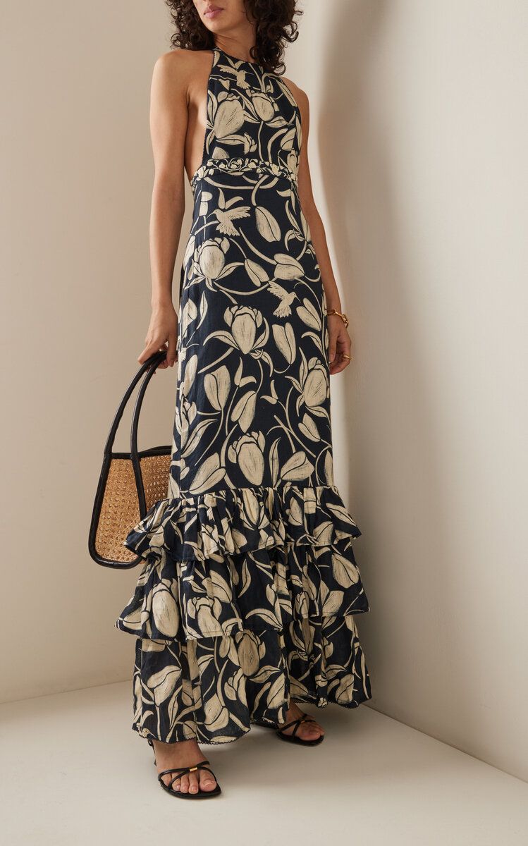 Magnolia Flora Linen Maxi Dress | Moda Operandi (Global)