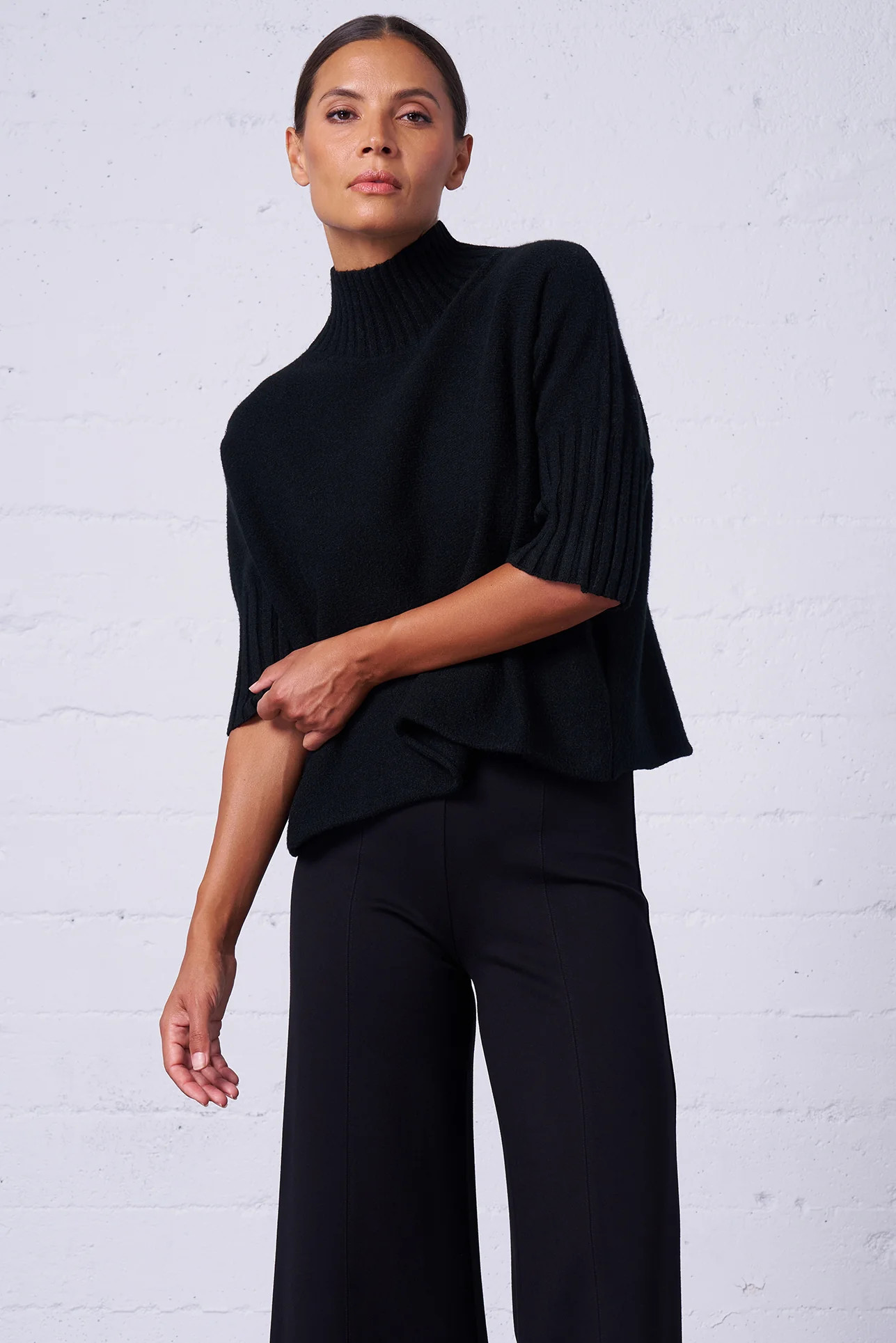 Funnel Neck Dolman Sweater - Cozy Year-Round Style | Franne Golde | Franne Golde