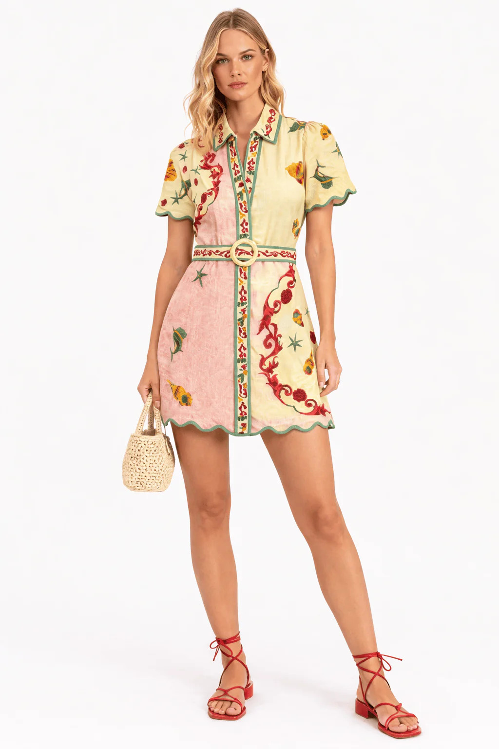 Poppy Blush Shell Mini Dress | Modatrova