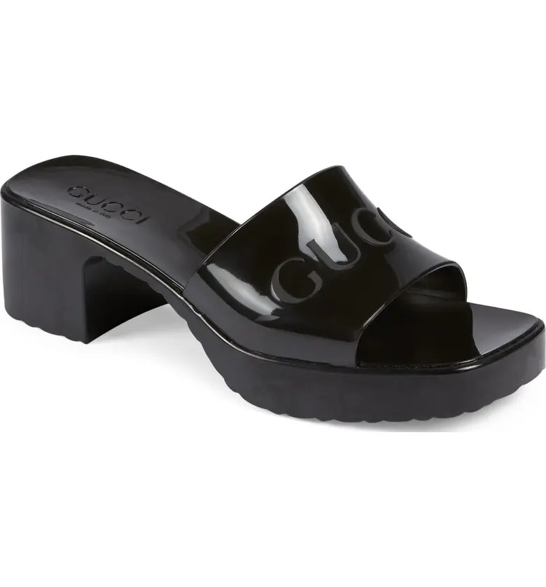 Rubber Logo Platform Slide Sandal | Nordstrom
