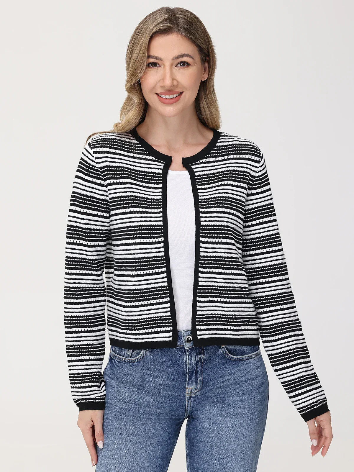 89th & Madison Texture Stripe Cardigan | 89th + Madison