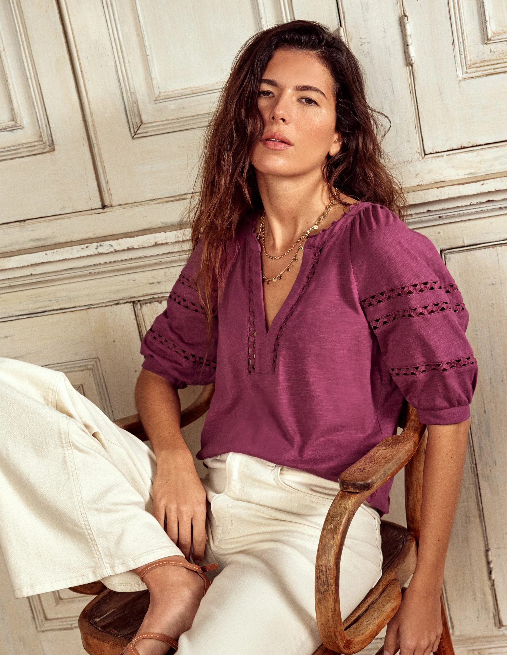 Maisy Rikrak Trim Top-Violet Quartz | Boden (US)