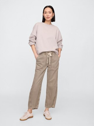 Mid Rise SuperSoft Pull-On Barrel Jeans | Gap Factory