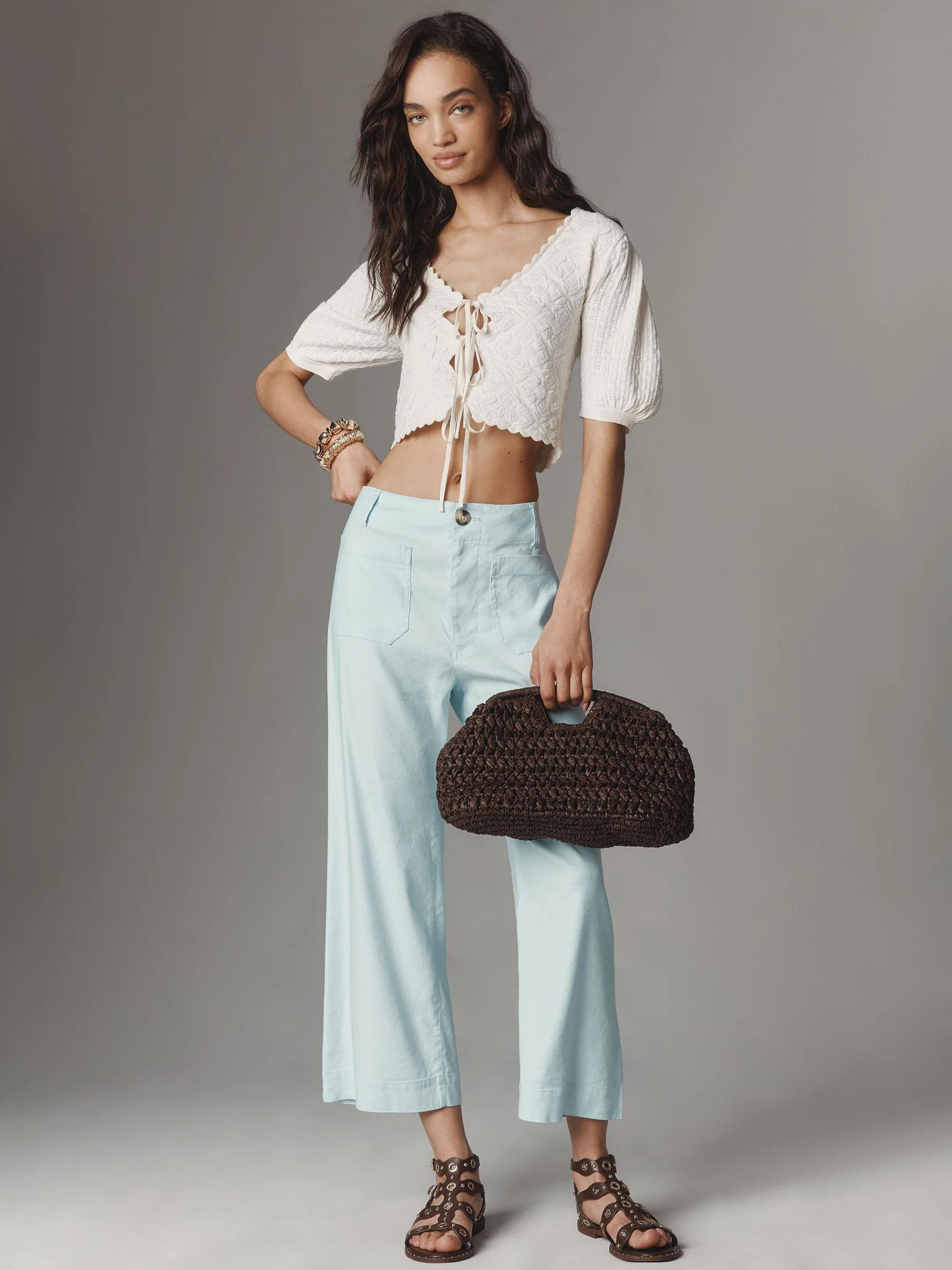 Anthropologie Anthropologie Maeve The Colette Cropped Wide-Leg Trousers: Linen Edition | Next US