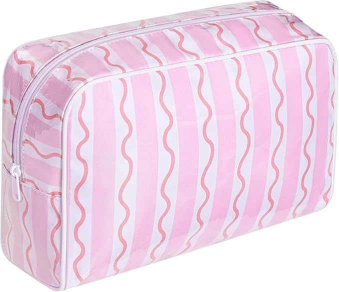 Large Waterproof Travel Makeup Bag, Aesthetic PVC Toiletry Bag, Coquette Cosmetic Bag,Sunscreen A... | Amazon (US)