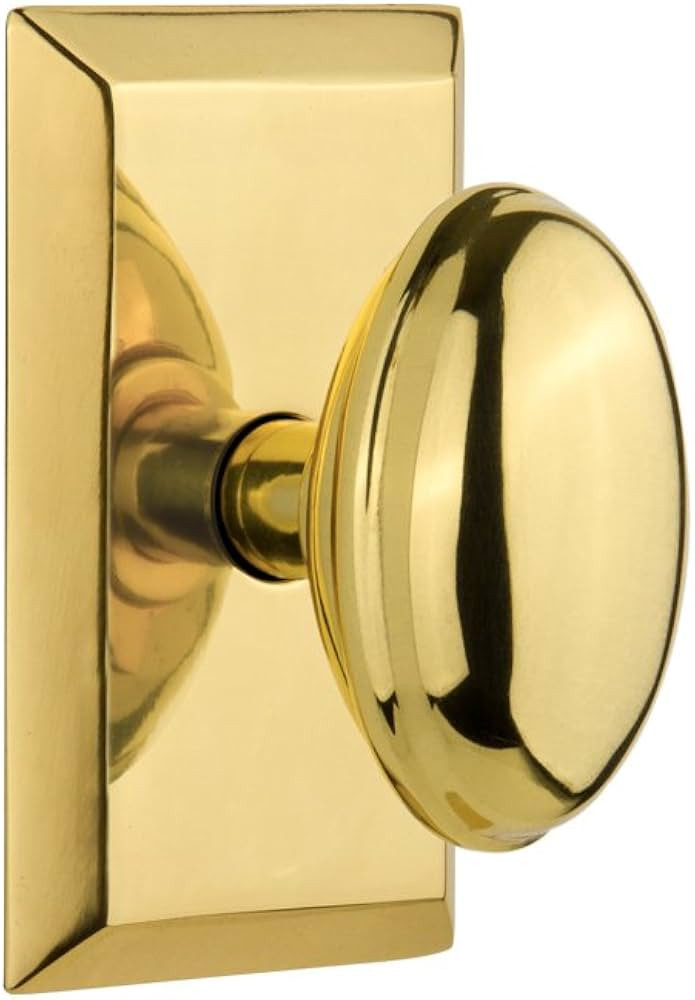 Nostalgic Warehouse Studio Plate with Homestead Knob, Double Dummy, Polished Brass | Amazon (US)