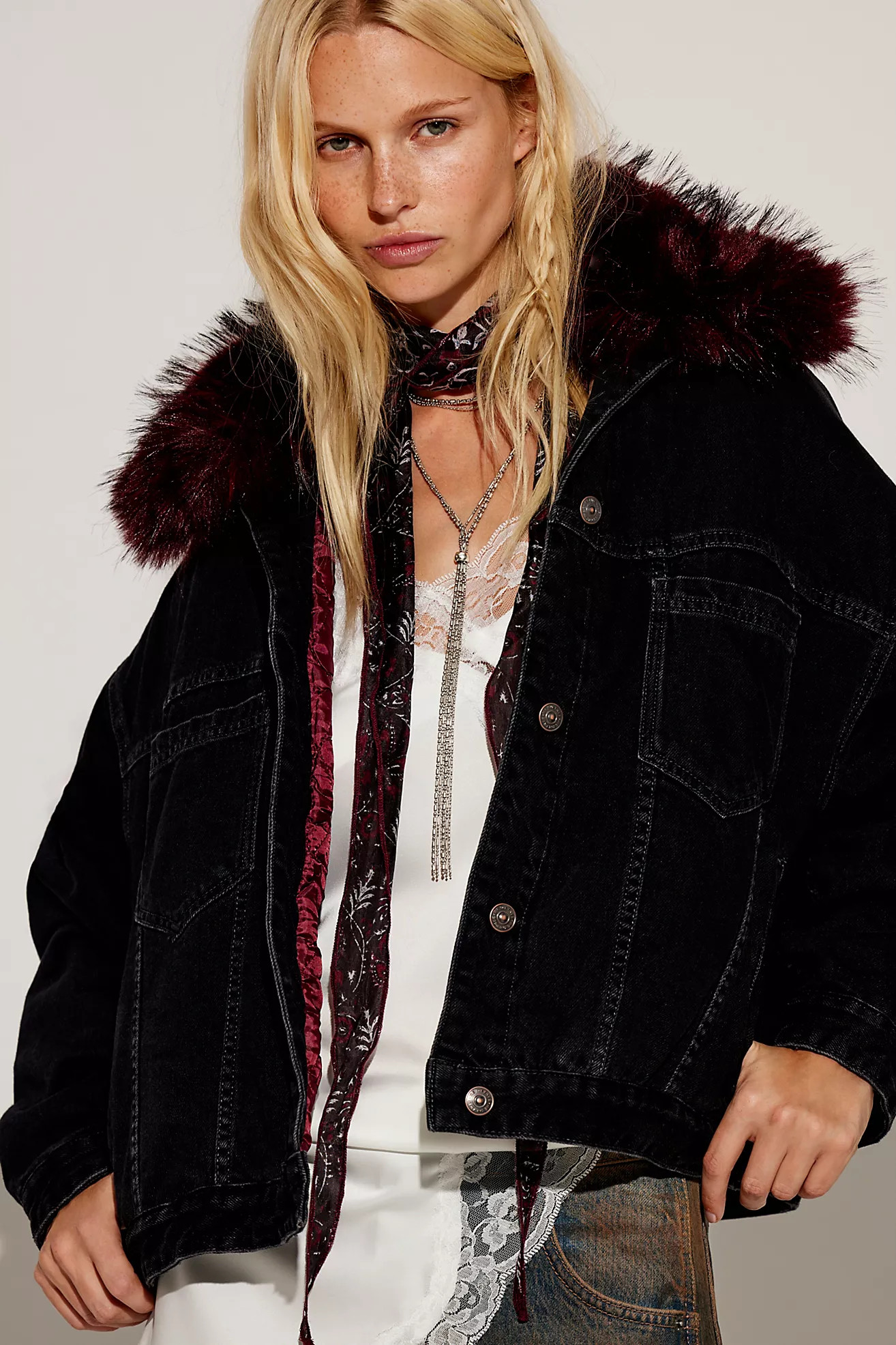 Opal Swing Faux Fur Collar Jacket | Free People (Global - UK&FR Excluded)