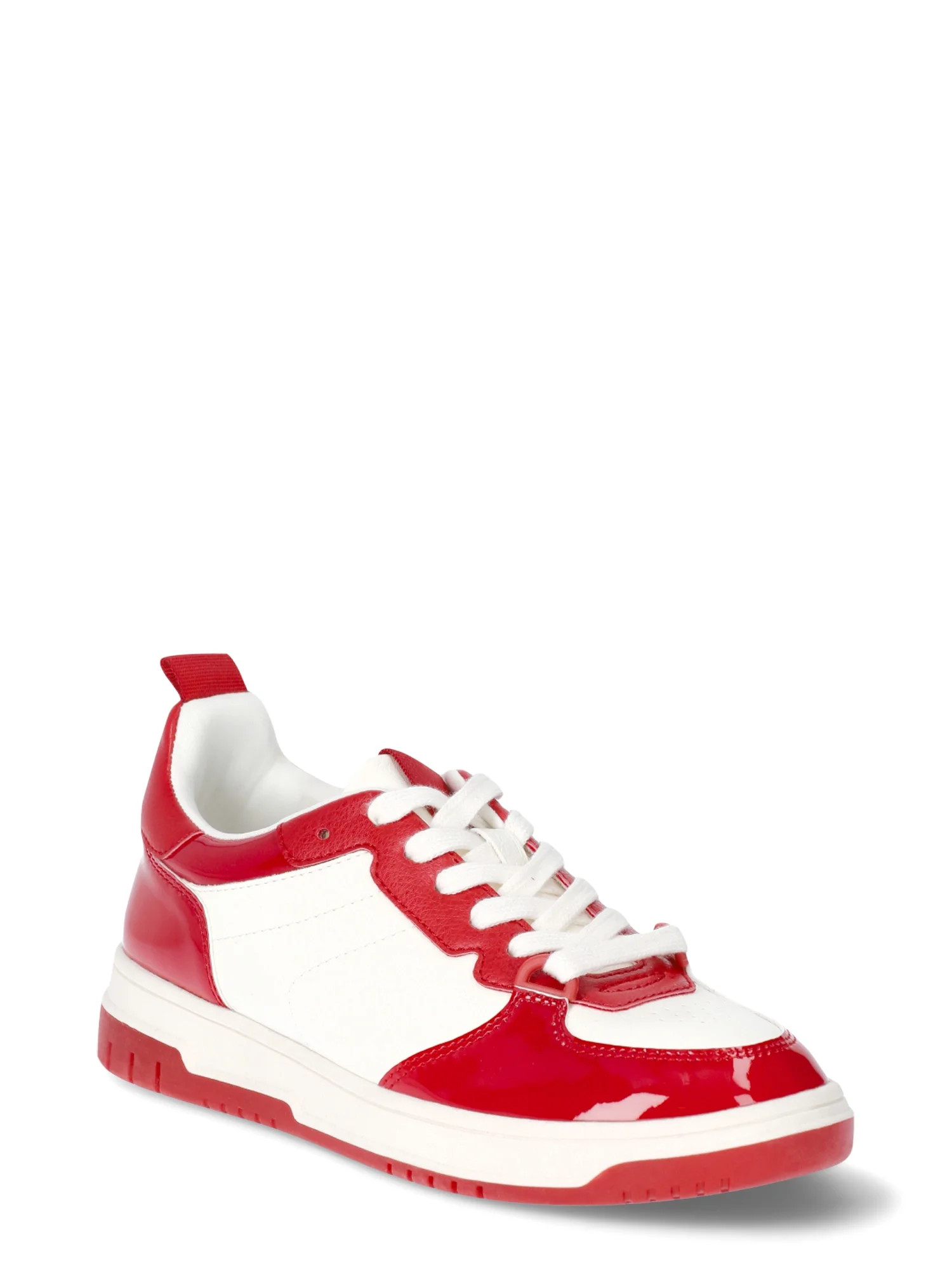 No Boundaries Women’s Lace Up Colorblocked Court Sneakers | Walmart (US)