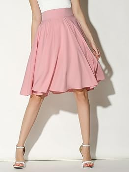 Women's Pink/BlackBlue/White Solid High Waist Trumpet Midi Skirt (10 Colors) | Amazon (US)