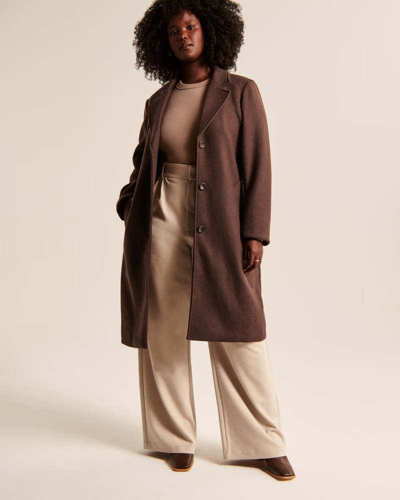 Women's Wool-Blend Dad Coat | Women's Coats & Jackets | Abercrombie.com | Abercrombie & Fitch (US)