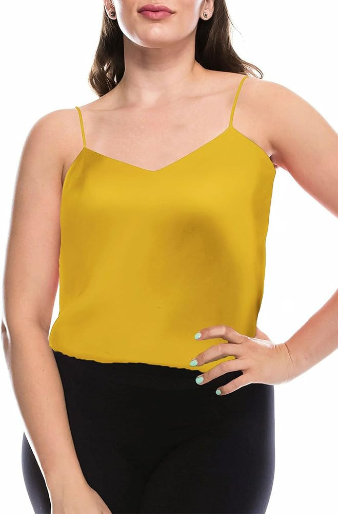 7th Element Womens Silk Satin Camisole Plus Size Tank Tops V Neck Casual Cami Sleeveless Blouses ... | Amazon (US)