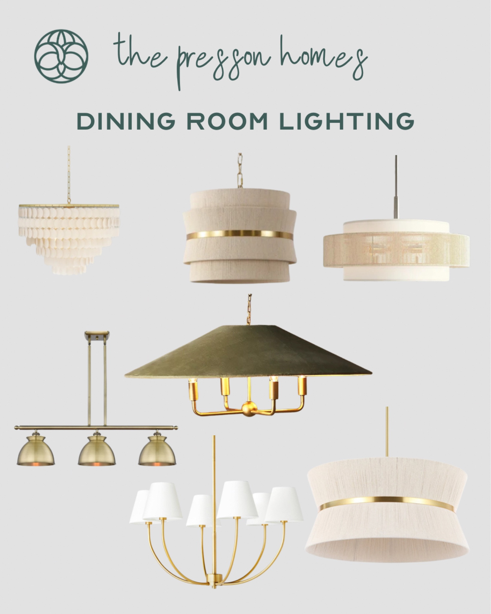 Sophisticated dining room & kitchen lighting  