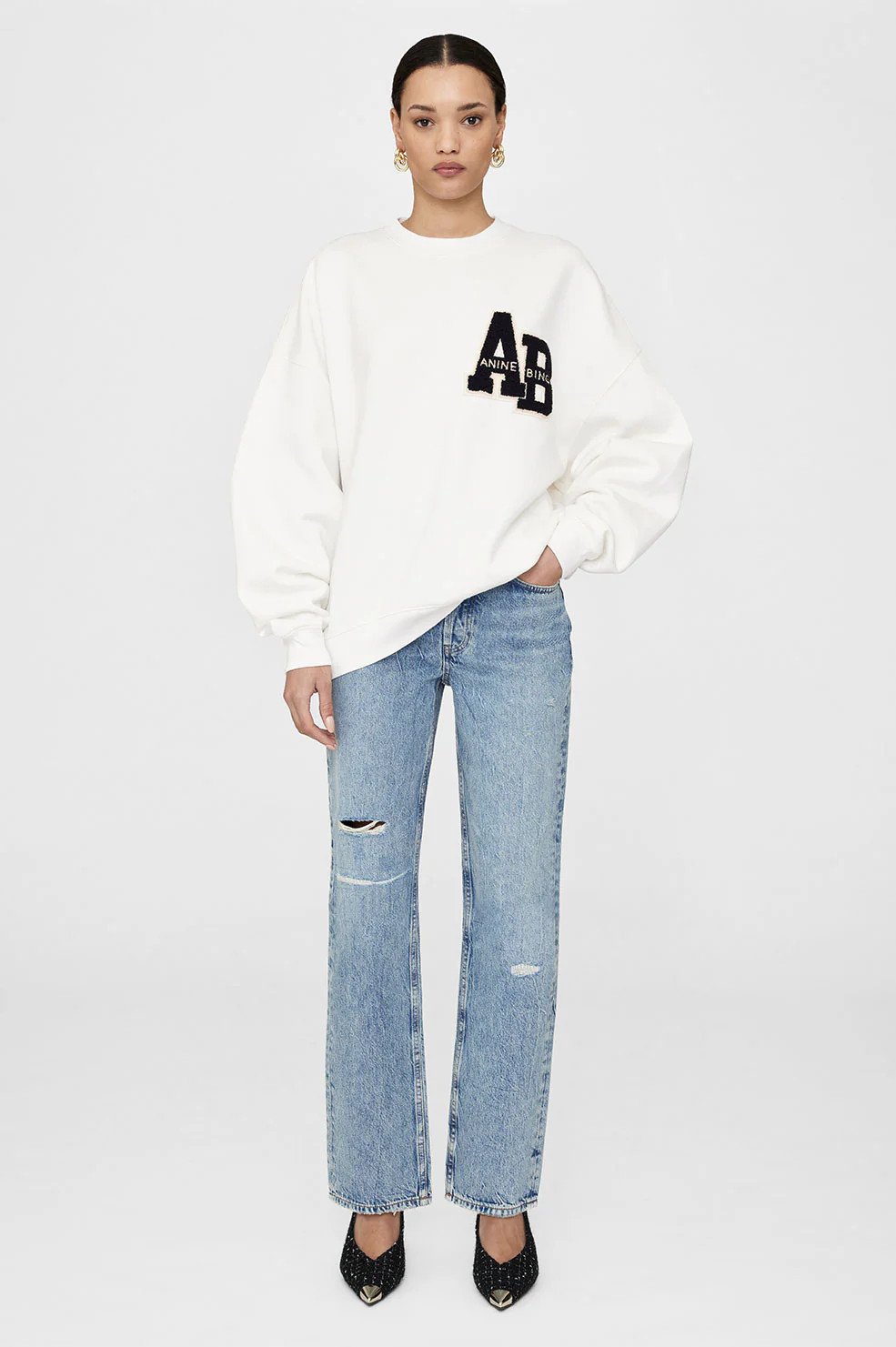 Miles Oversized Sweatshirt Letterman | Anine Bing