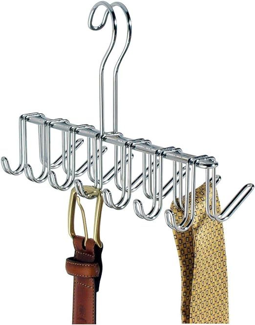 iDesign Classico Metal Tie Hanger, Hanging Closet Organization Storage Holder for Belts, Men's Ti... | Amazon (US)