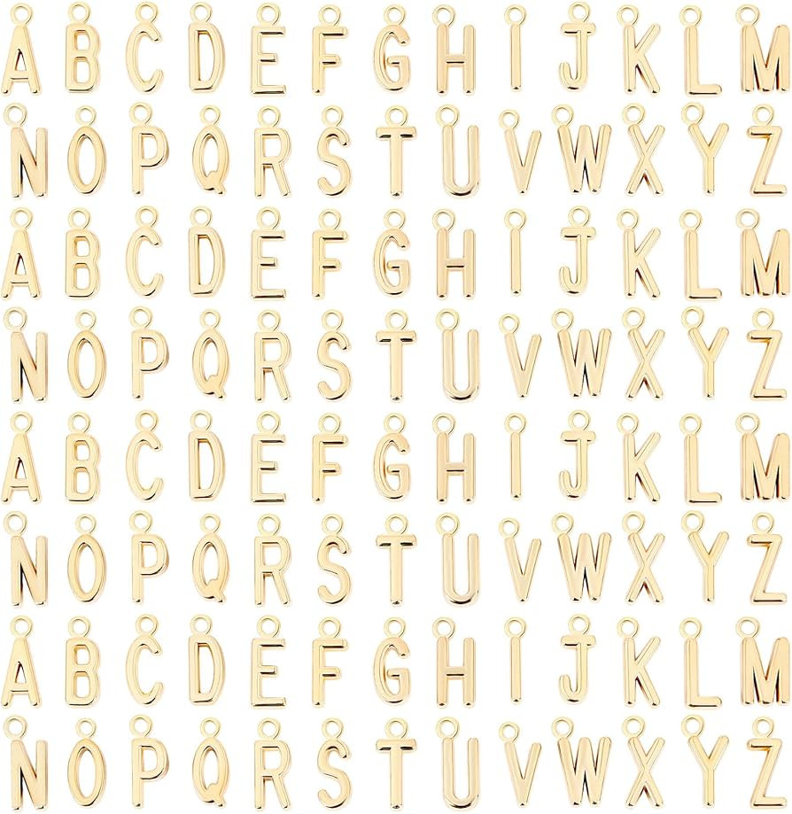 SANNIX 156Pcs/6 Sets Letter Charms - ABC Alphabet Charms DIY Bracelets & Necklaces with 200Pcs Ju... | Amazon (US)