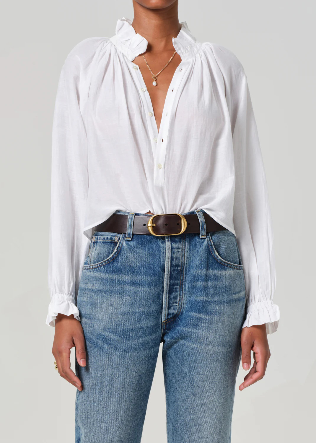 Iris Ruffled Top in White | Citizens of Humanity