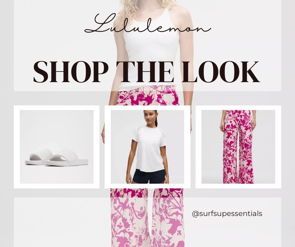🌺Shop this amazing look here
#lululemon #widelegpants #pink #summerstyle #springstyle #lotd #ootd #LTKwomens #traveloutfit 

#LTKShoeCrush #LTKActive #LTKStyleTip