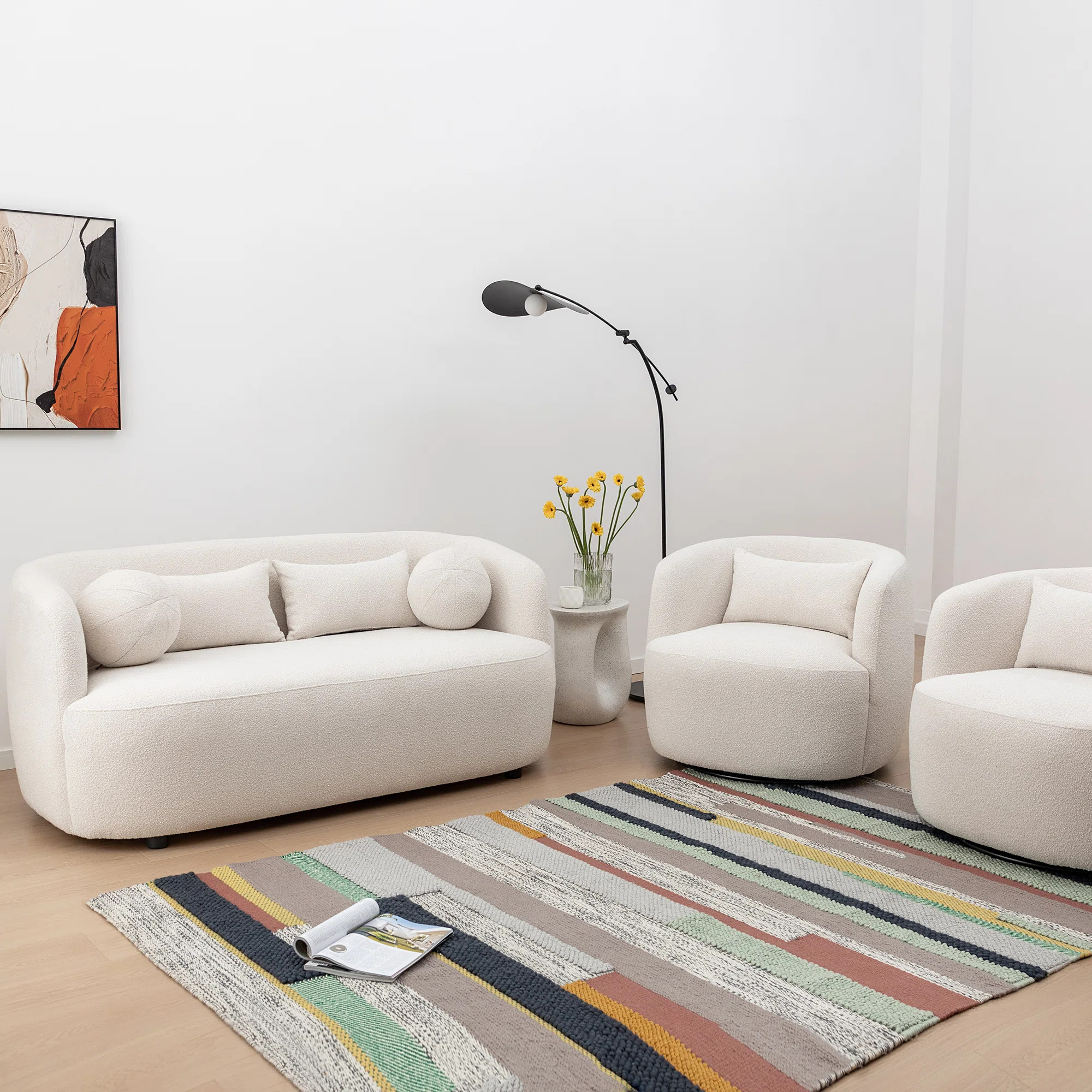 Cherity 3 - Piece Boucle Living Room Set | Wayfair North America