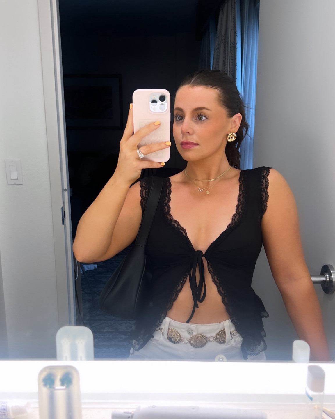 Amazon - Y2K tie front too (size small), concho chain belt & gold jewelry! Shop this look! 

Makeup - Nars, Tarte, Hourglass, Patrick Ta, Huda Beauty, Benefit Cosmetics & Dae products 

#ulta #sephora #fallsale 

#LTKNYFW #LTKStyleTip #LTKBeauty