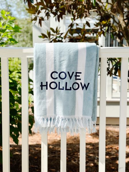 Classic stripe beach towel with monogram 