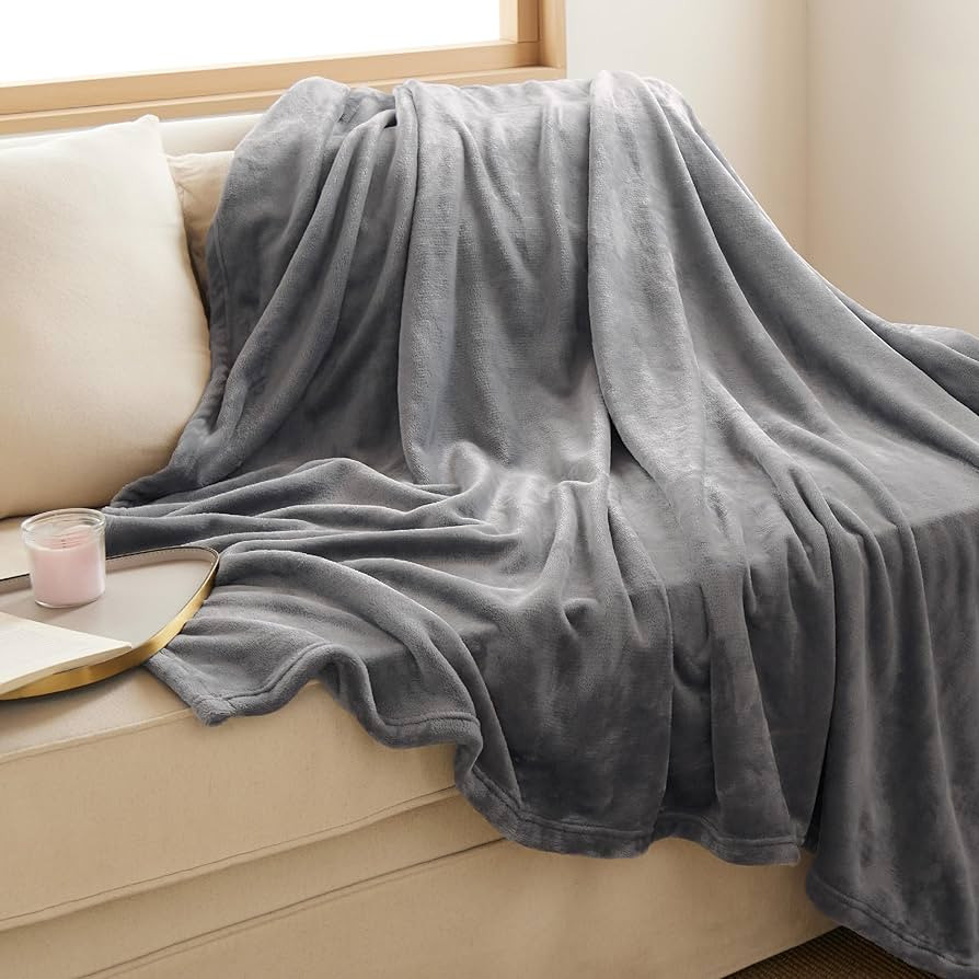 Bedsure Fleece Throw Blanket for Couch Grey - Lightweight Plush Fuzzy Cozy Soft Blankets and Thro... | Amazon (US)