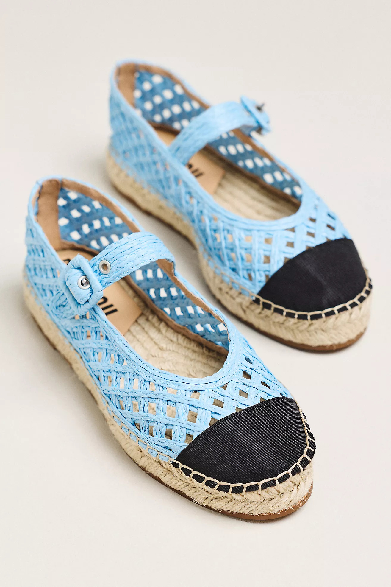 Bibi Lou Raffia Mary Jane Flats | Anthropologie (US)