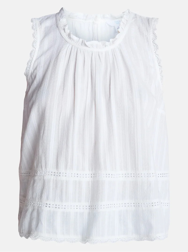 Time and Tru Women's Flowy Lace Inset Tank , Sizes XS-XXXL | Walmart (US)