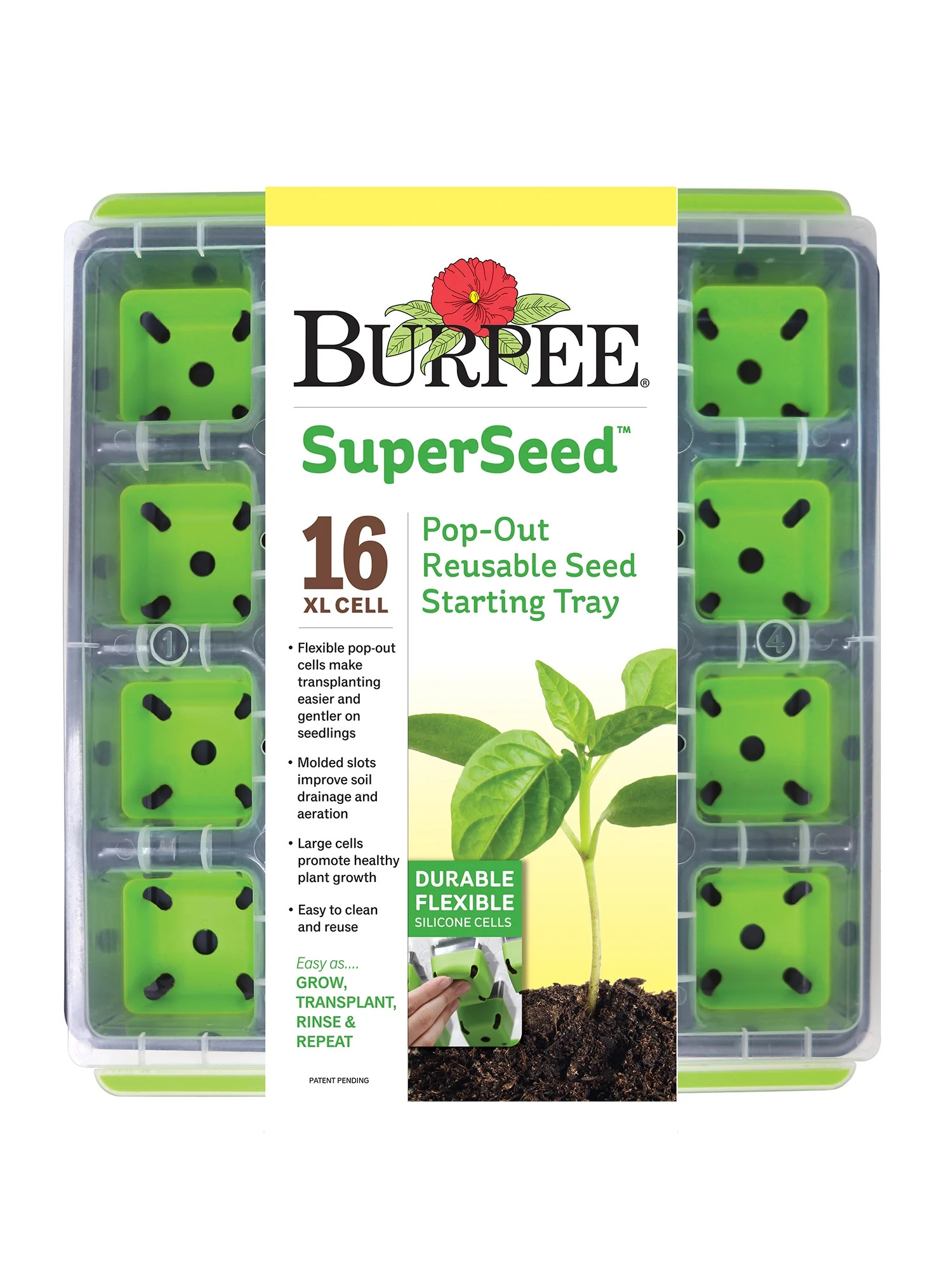 Burpee SuperSeed 16 XL Cell Seed Starting Tray - Reusable and Dishwasher Safe - Growing Tray for ... | Walmart (US)