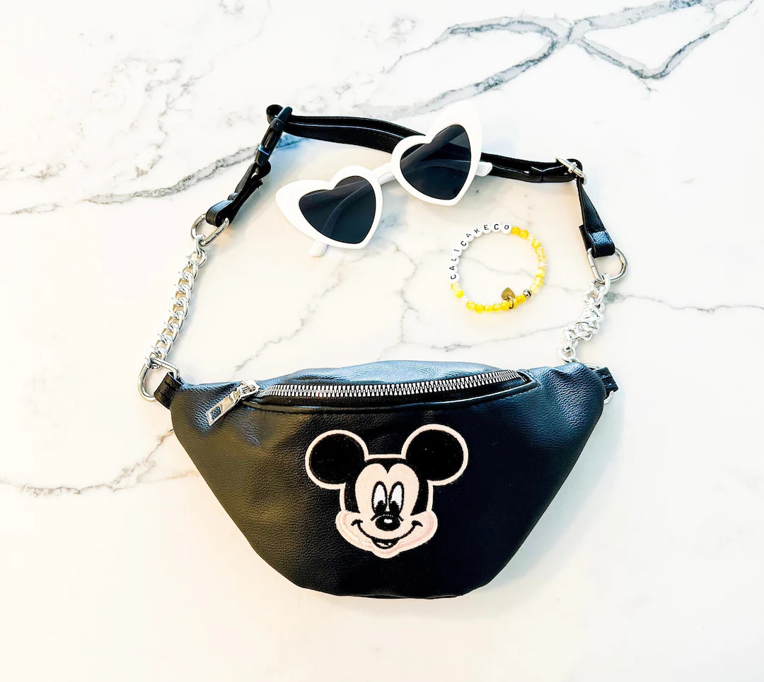 LAST RESTOCK blow out sale trendy Mickey or Minnie vegan leather adjustable Fanny pack bag. | Etsy (US)
