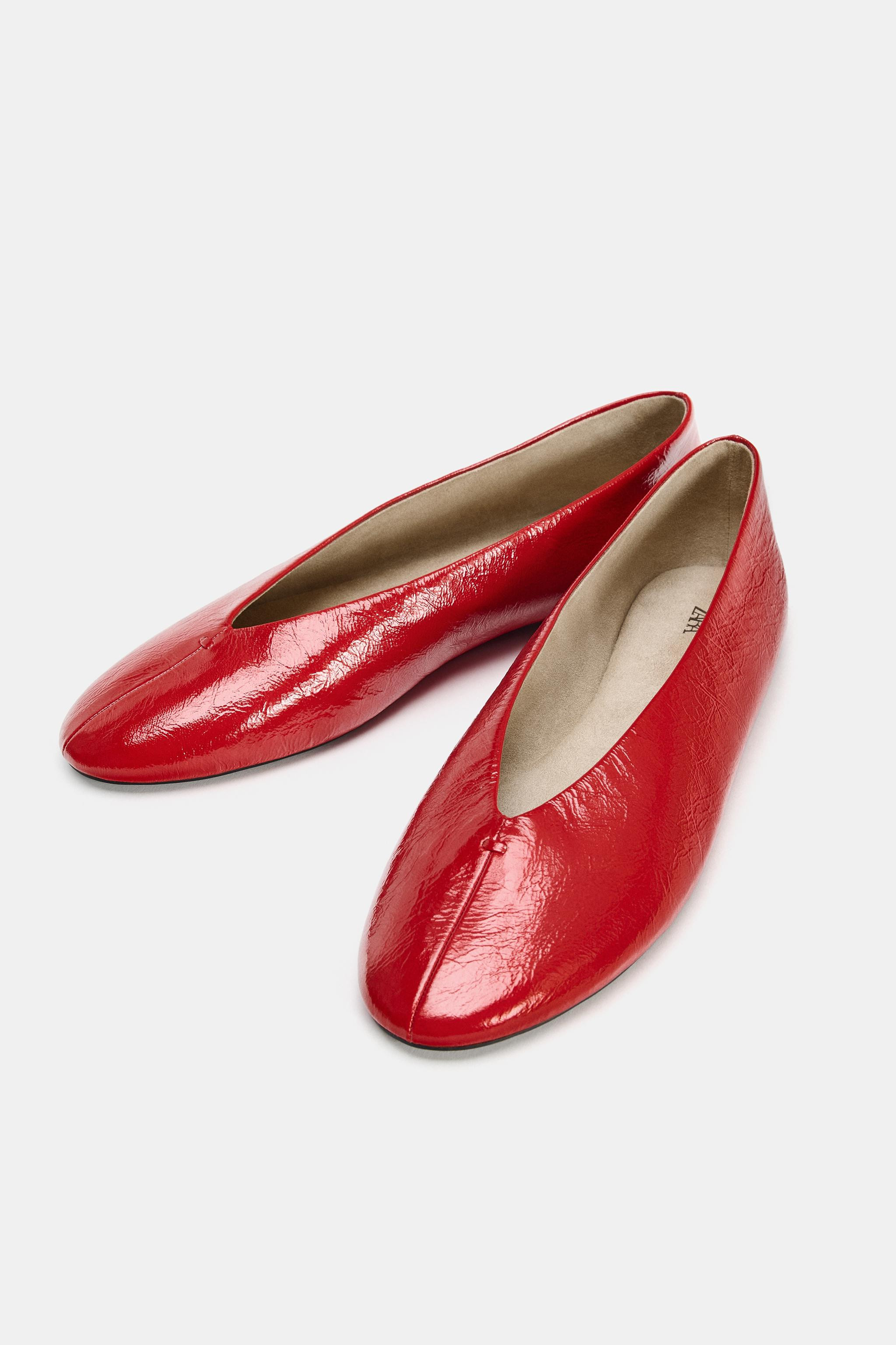 LEATHER BALLET FLATS | Zara Canada