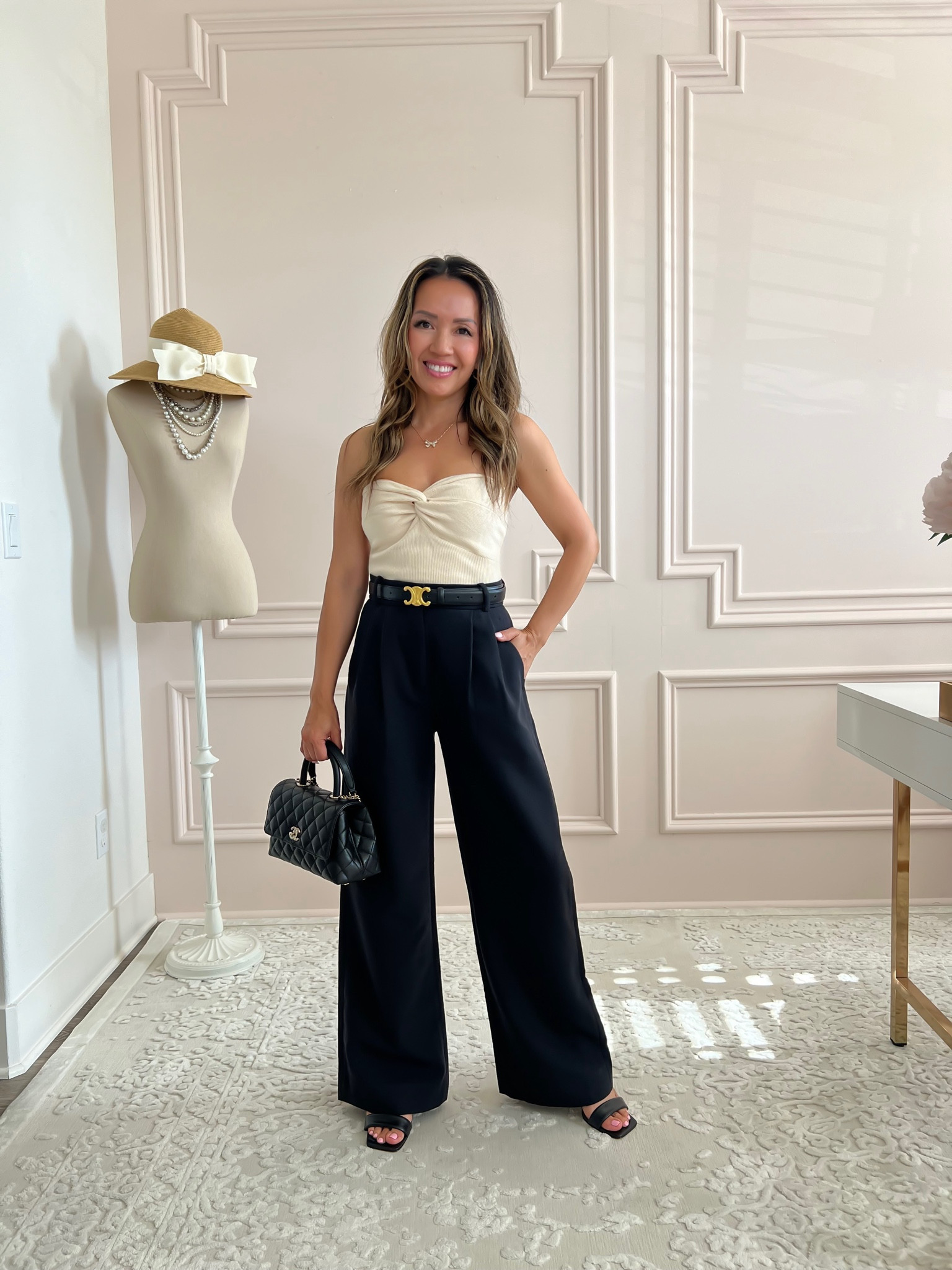 Sweetheart top under $15 - tons of colors and super comfy! Wearing XS

Black trousers - 24 petite 

#LTKStyleTip #LTKSaleAlert #LTKFindsUnder50