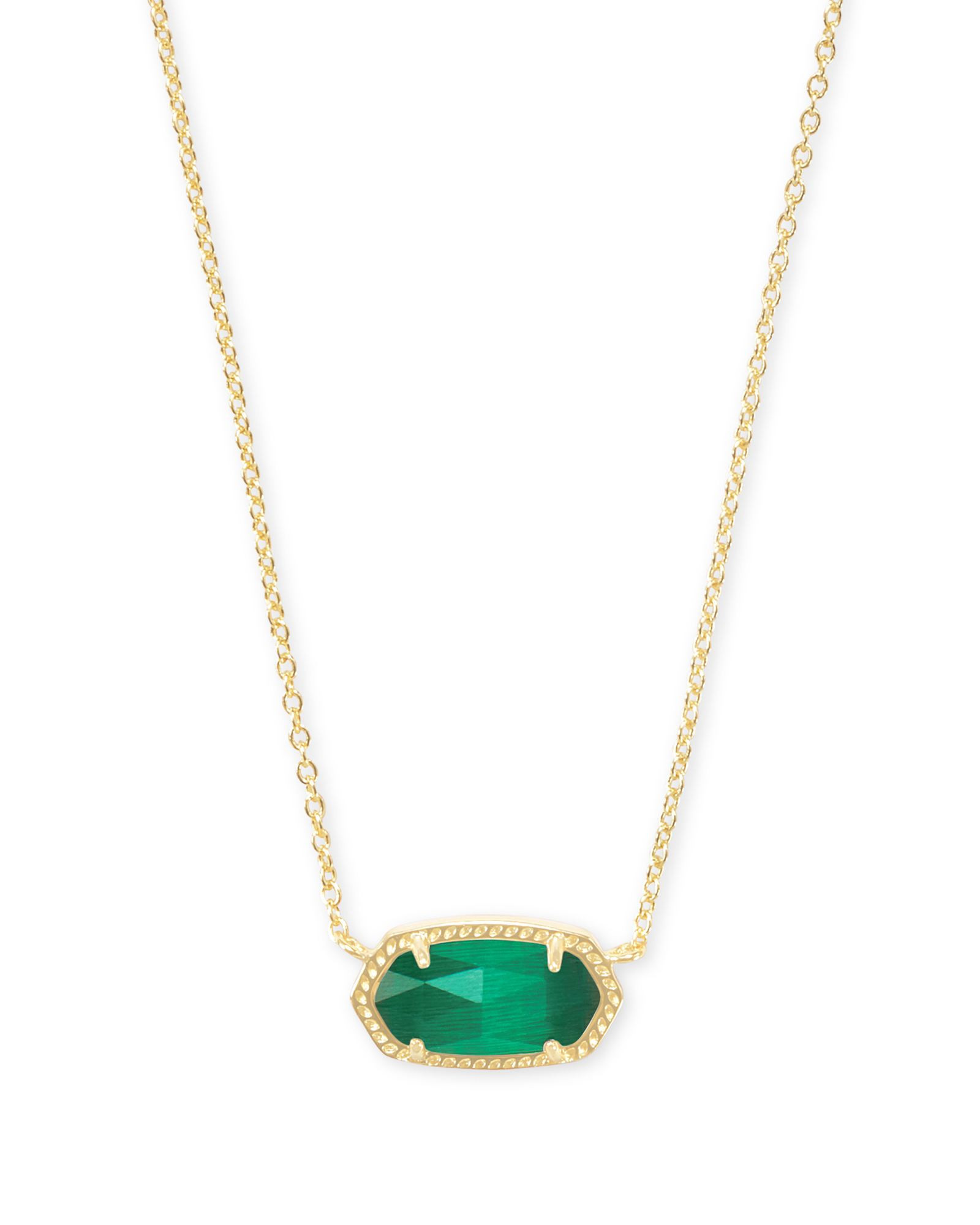 Kendra Scott Elisa Gold Pendant Necklace in Emerald Cat's Eye | Cats Eye | Kendra Scott