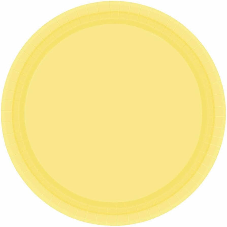 Light Yellow Round Paper Plates - 6.75 (Pack Of 20) - Perfect For Parties, Celebrations & Picnics | Amazon (US)