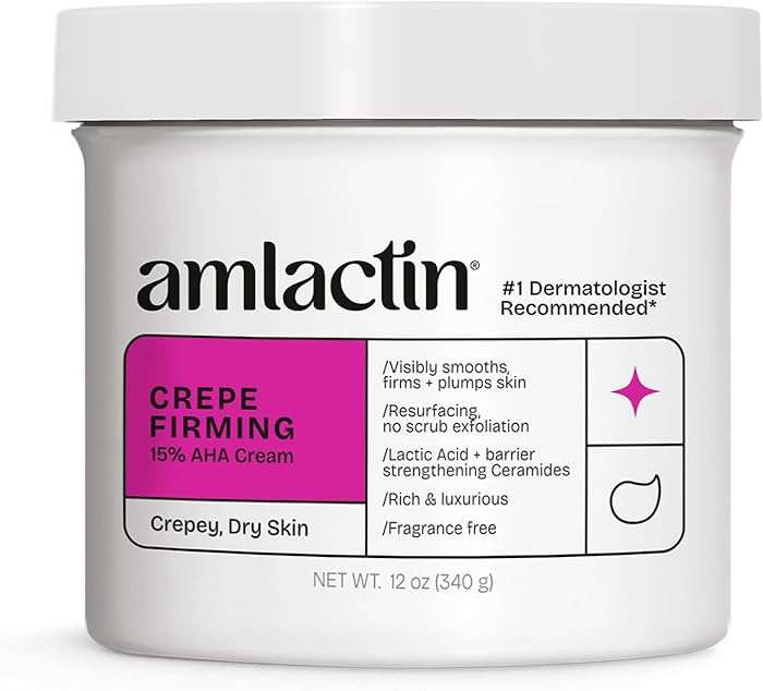 AmLactin Crepe Firming Cream - Therapeutic Skin Tightening Cream for Body – No-Scrub Exfoliator... | Amazon (US)