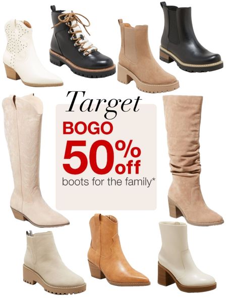 Get ready for fall with the BOGO 50% off boots sale at Target!

#fallboots #fallfashion #chelseaboot 

#LTKsalealert #LTKshoecrush #LTKSeasonal