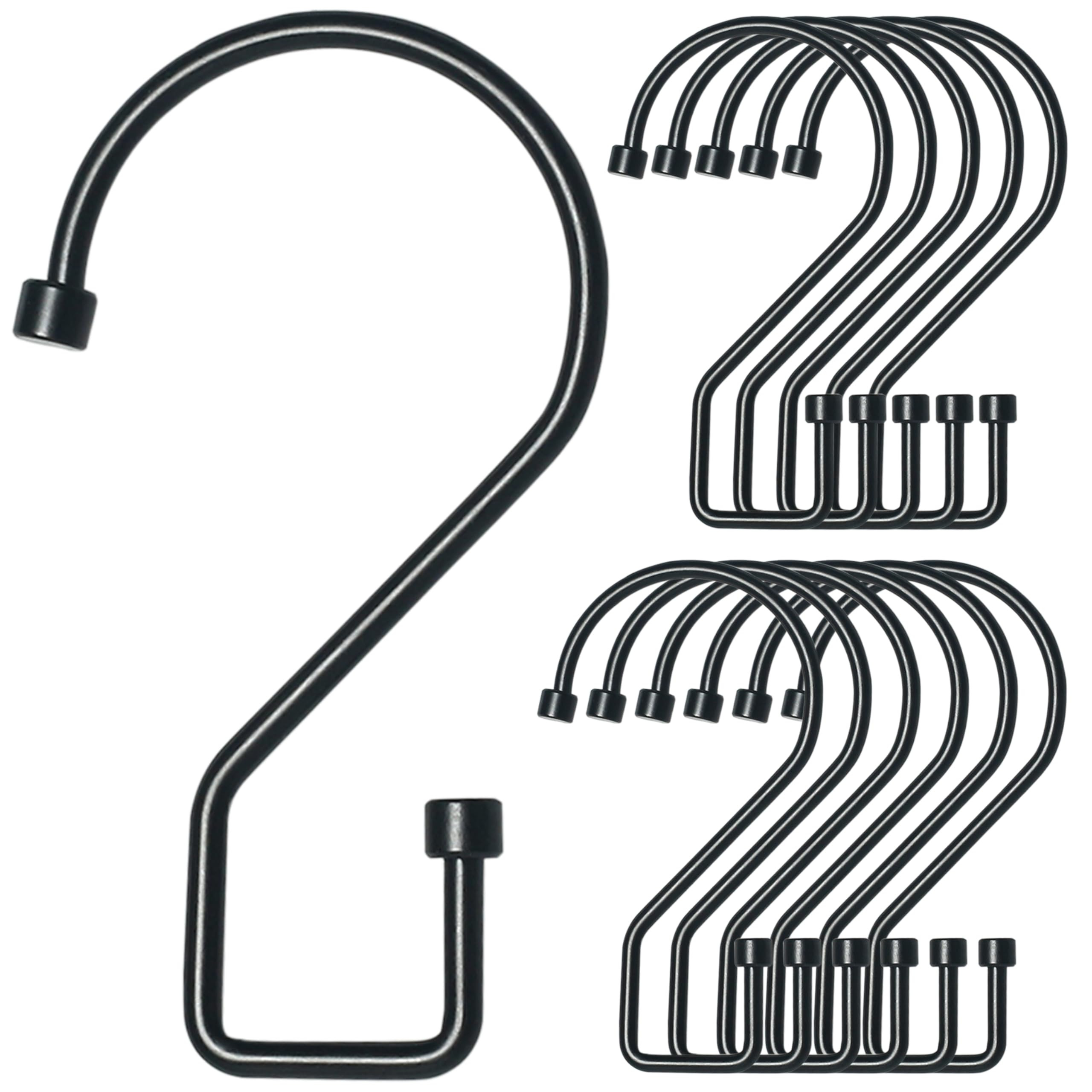 12Pcs S Hooks Hanging 4 inch Heavy Duty Large S Hooks, Reversible Black Metal S Shaped Hooks, Uti... | Amazon (US)
