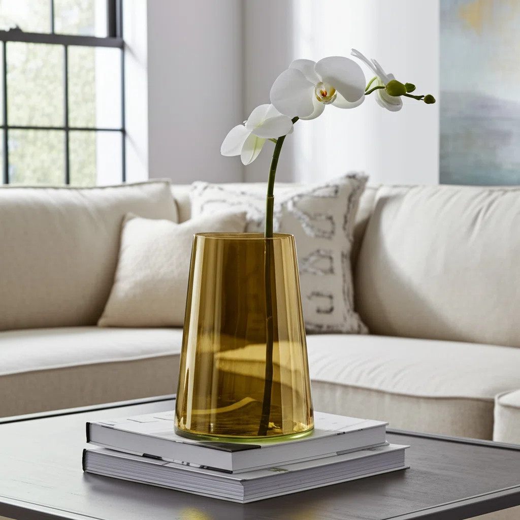 Glass Vase Glass Sleek Contemporary Silhouette with Modern Tapered Design and Smooth Minimalist F... | Wayfair North America