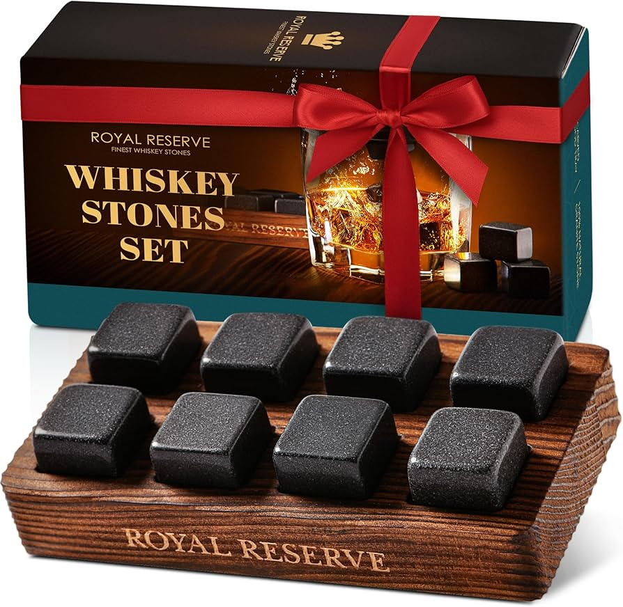 Whiskey Stones Gift Set by Royal Reserve – Artisan Crafted Reusable Chilling Rocks for Scotch ... | Amazon (US)