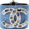 Crystal CC Denim Cuff Bracelet