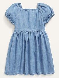 Button-Front Puff-Sleeve Jean Dress for Toddler Girls | Old Navy (US)