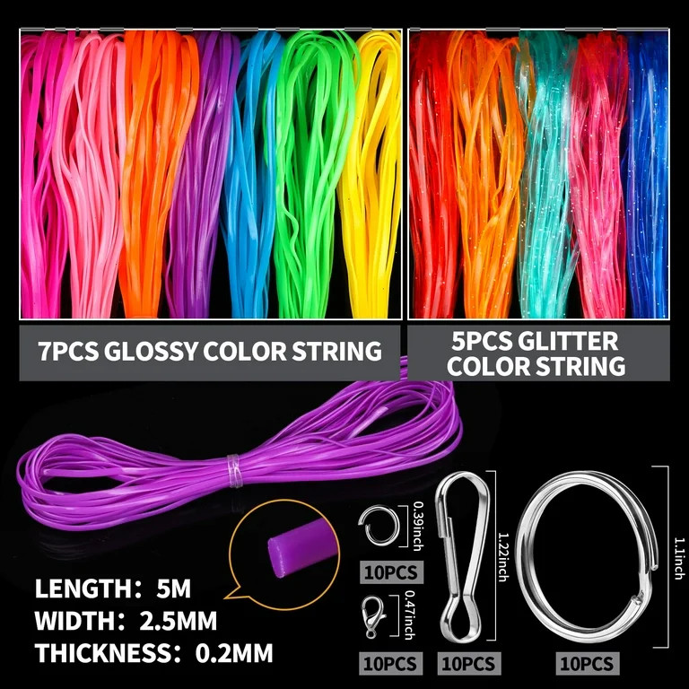 Fandamei Lanyard String Kit, EC36&nbsp;12 Colors Plastic String Lacing Cord, Bright and Glitter C... | Walmart (US)