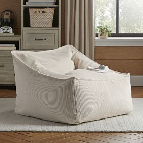 Large Corduroy Ivory Modern Bean Bag Lounger | Pottery Barn Teen