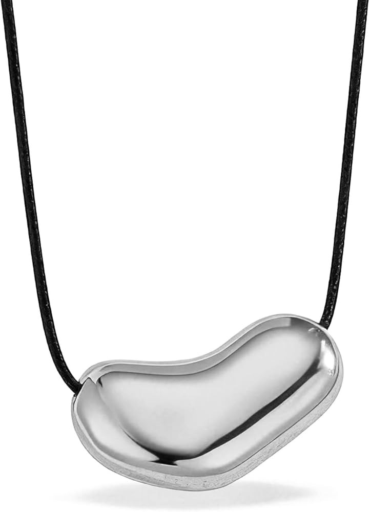 Chunky Charm Statement Necklace for Women Long Black Rope Necklace Cord Jewelry with Gold Pendant... | Amazon (UK)