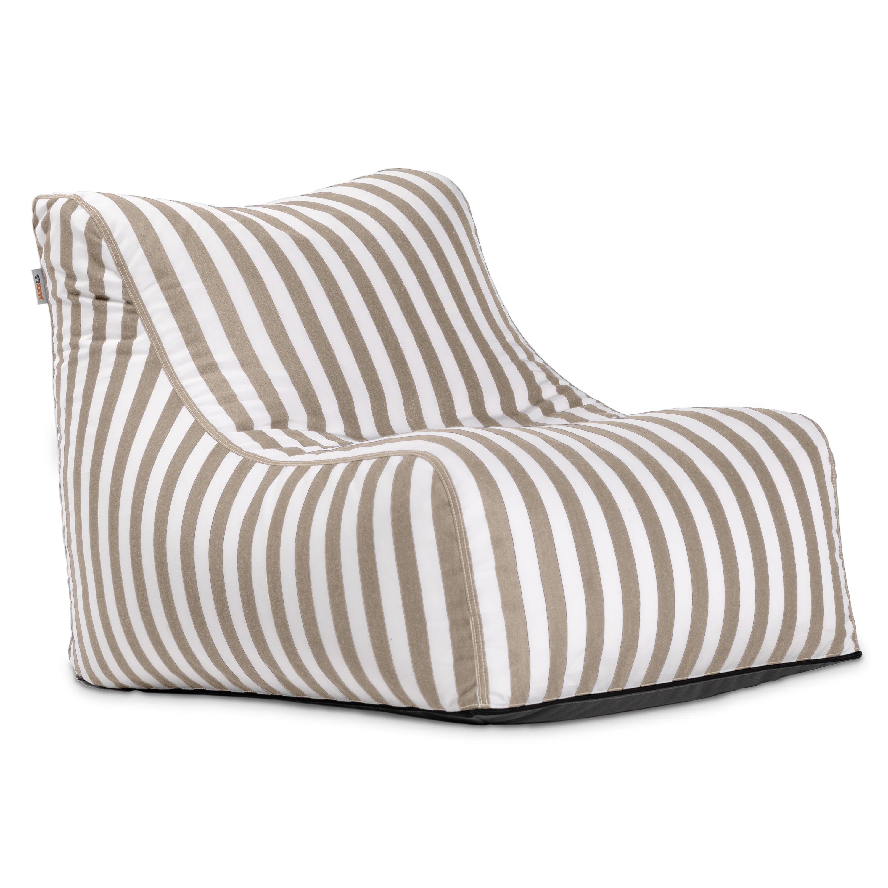 Jaxx Bean Bags Jaxx Ponce Outdoor Bean Bag Patio Chair and Lounger Taupe-Stripes | Walmart (US)