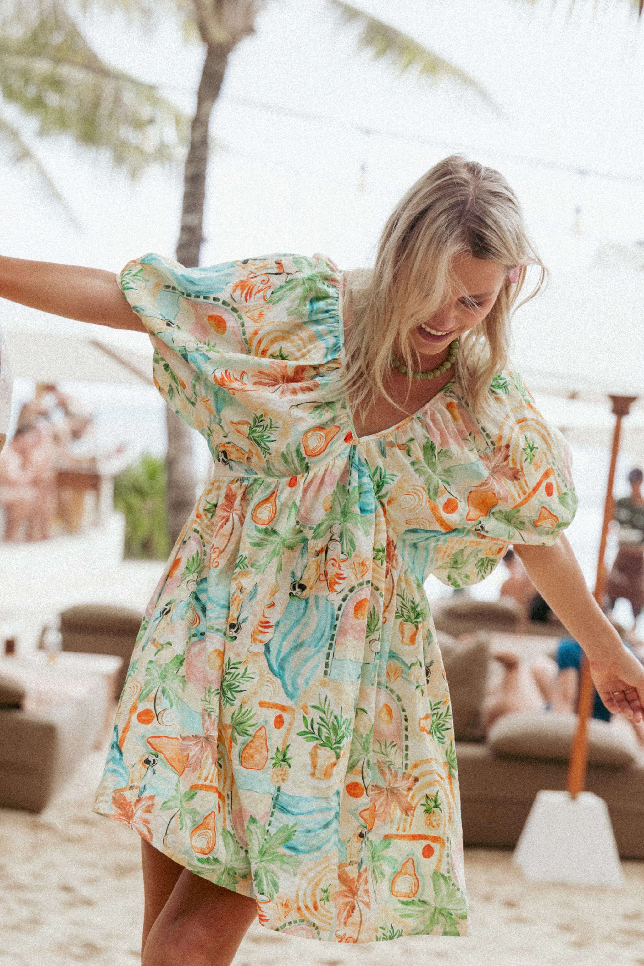 Cadhla Mini Dress - Golden Palm | Petal & Pup (US)