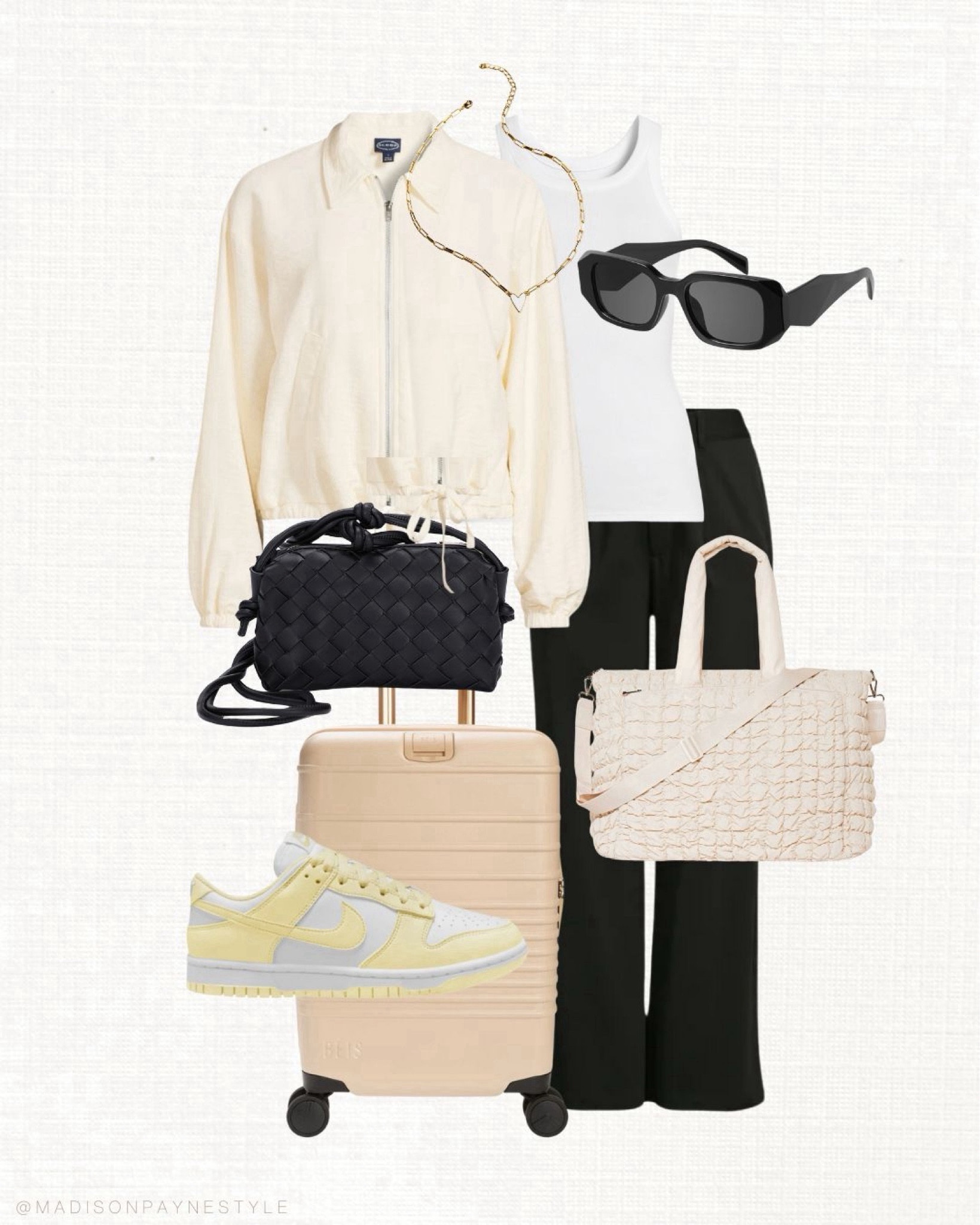 AIRPORT OUTFIT ✈️ wearing a small in the jacket, tank, and trousers, all fit tts. The jacket is lightweight and great for travel days.🛬

Airport Outfit, Travel Outfit, Airport OOTD, Travel OOTD, Madison Payne#LTKTravel 

#LTKStyleTip 

#LTKstyletip #LTKtravel #LTKSeasonal