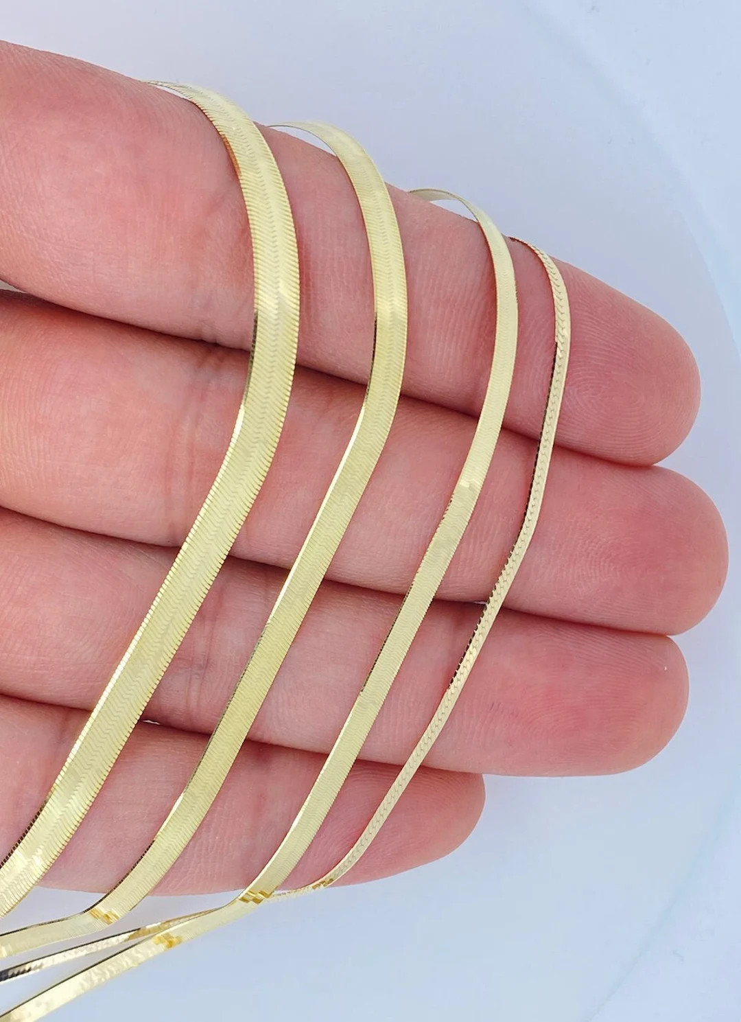 14k Solid Gold Chain ITALY Herringbone 1.25mm 2.5mm 3mm 4mm Solid Gold Chain, Ladies Gold Chain, ... | Etsy (US)